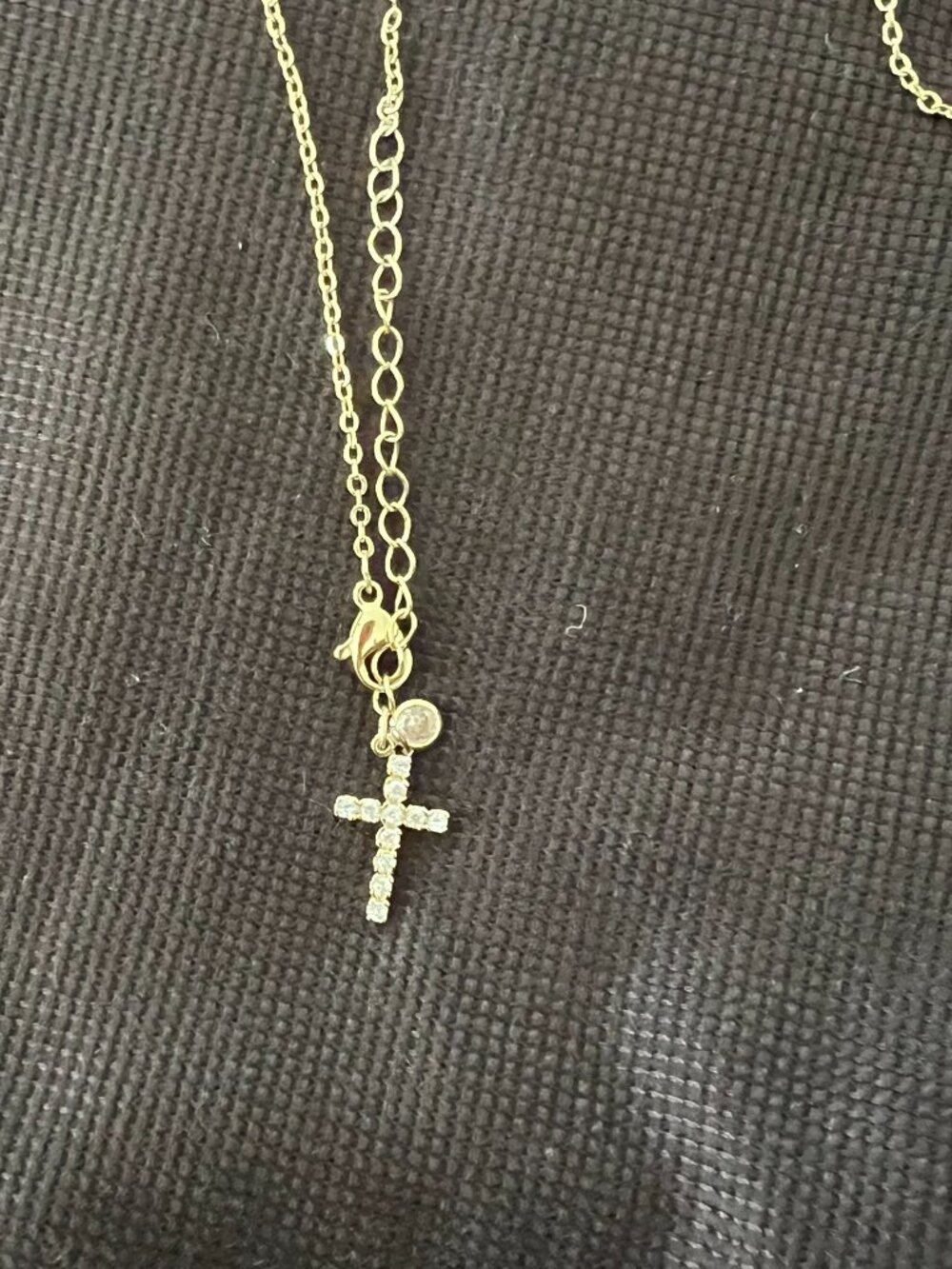 Gold Cross Necklace Gold Plated Sideways Pendant Cute Women Jewelry